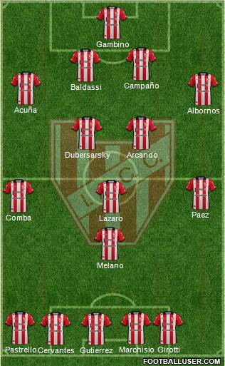 Instituto de Córdoba 4-2-3-1 football formation