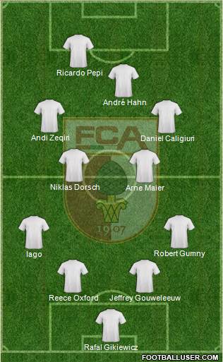 FC Augsburg 4-4-2 football formation