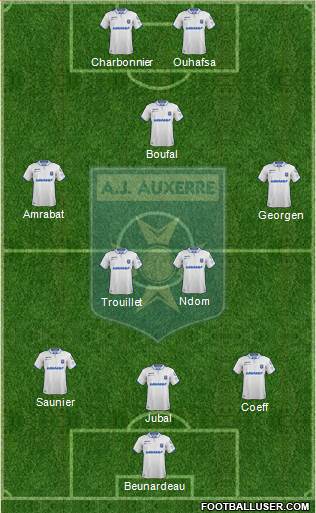 A.J. Auxerre 3-4-1-2 football formation