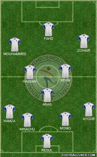 Luxembourg 4-1-3-2 football formation