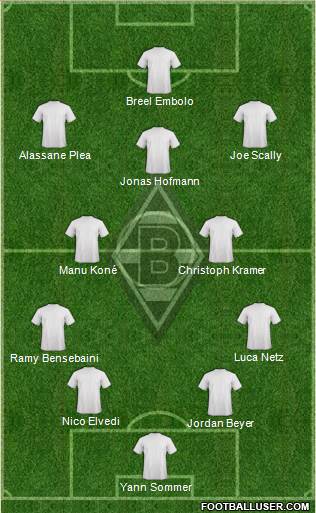 Borussia Mönchengladbach 4-2-3-1 football formation