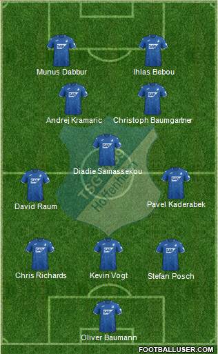 TSG 1899 Hoffenheim 5-4-1 football formation