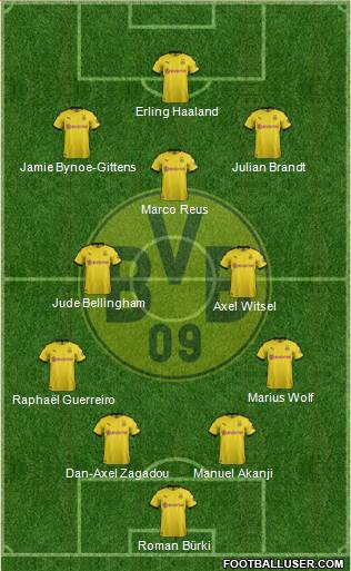 Borussia Dortmund 4-2-3-1 football formation