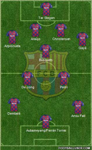 F.C. Barcelona 4-3-3 football formation