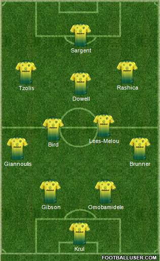 Norwich City 4-2-3-1 football formation