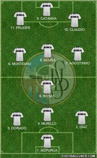 U.D. Salamanca S.A.D. 4-2-4 football formation