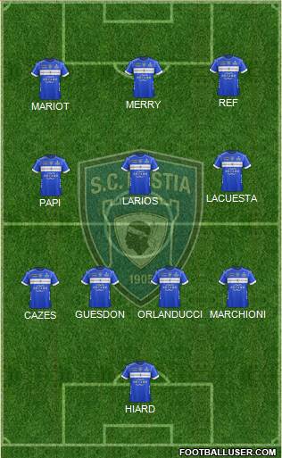 Sporting Club Bastia 5-4-1 football formation