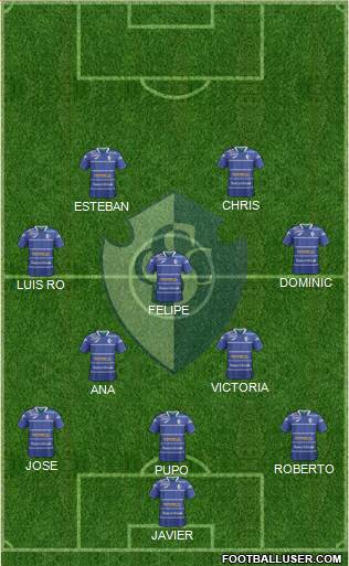 CS Cartaginés 3-5-2 football formation