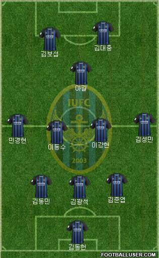 Incheon United 5-3-2 football formation