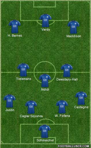 Leicester City 3-4-3 football formation