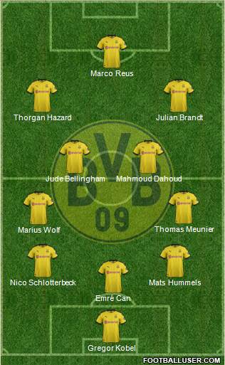 Borussia Dortmund 5-4-1 football formation