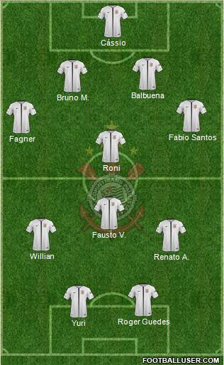 SC Corinthians Paulista 4-1-3-2 football formation