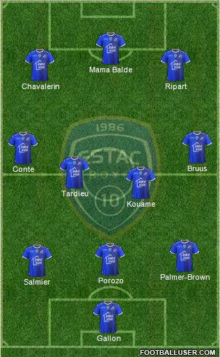 Esperance Sportive Troyes Aube Champagne football formation