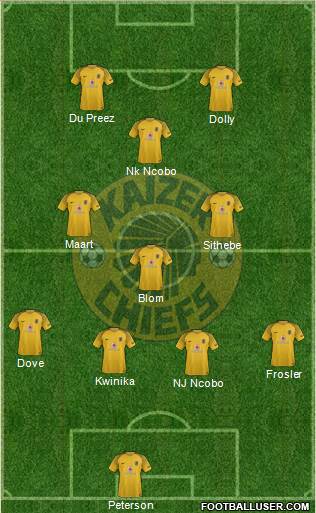 Kaizer Chiefs 4-3-1-2 football formation