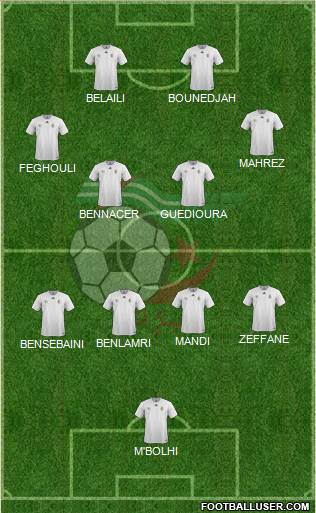 Algeria 5-4-1 football formation