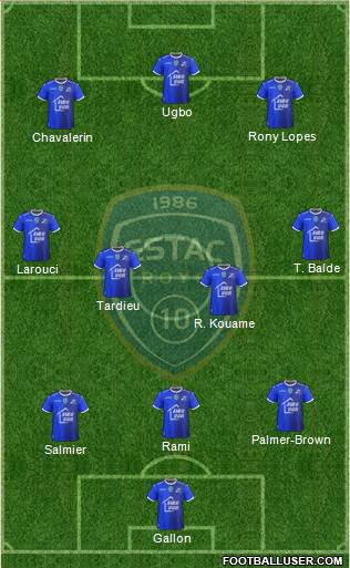 Esperance Sportive Troyes Aube Champagne football formation