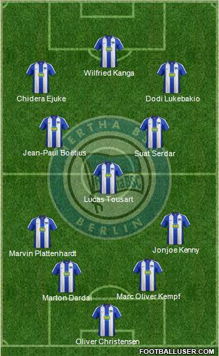 Hertha BSC Berlin 4-1-4-1 football formation