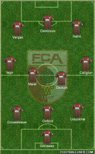 FC Augsburg 4-1-2-3 football formation