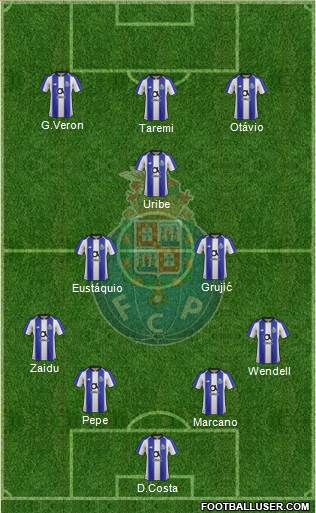 Futebol Clube do Porto - SAD 4-2-1-3 football formation