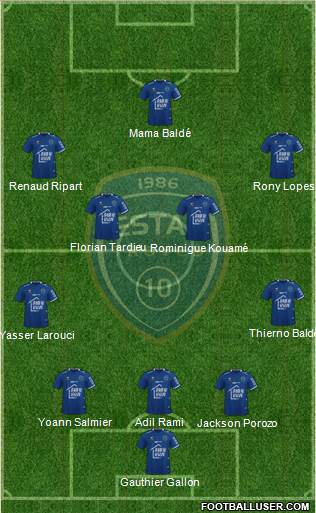Esperance Sportive Troyes Aube Champagne 5-4-1 football formation