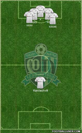 Dinamo Tbilisi 4-5-1 football formation