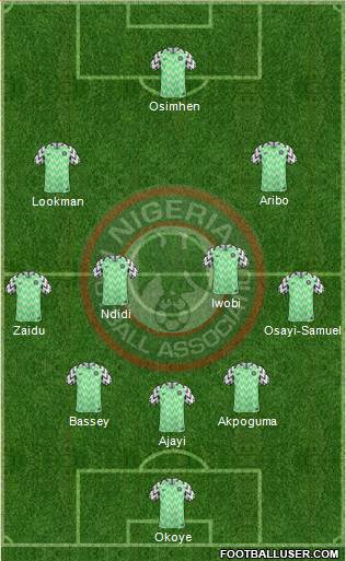Nigeria 5-4-1 football formation