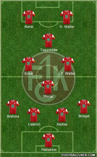 1.FC Kaiserslautern 4-3-1-2 football formation