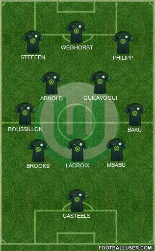 VfL Wolfsburg 5-4-1 football formation