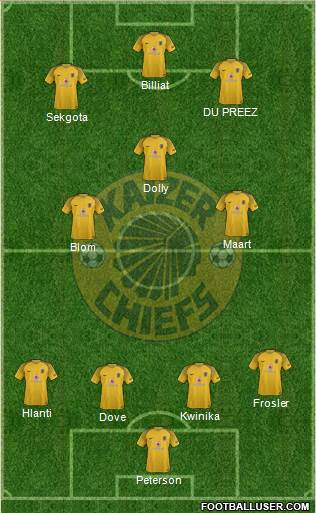 Kaizer Chiefs 4-3-3 football formation