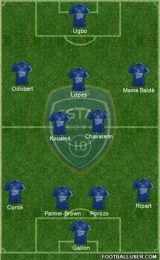 Esperance Sportive Troyes Aube Champagne 4-2-3-1 football formation