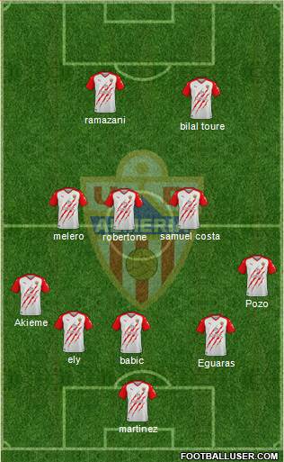 U.D. Almería S.A.D. 5-3-2 football formation
