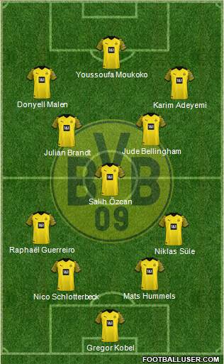 Borussia Dortmund 4-1-4-1 football formation