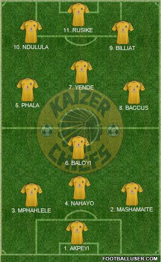 Kaizer Chiefs 5-4-1 football formation