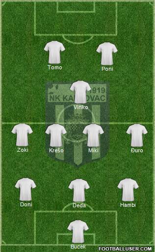 NK Karlovac 3-4-1-2 football formation