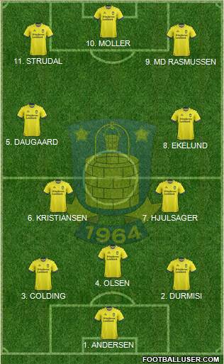 Brøndbyernes Idrætsforening 4-2-4 football formation