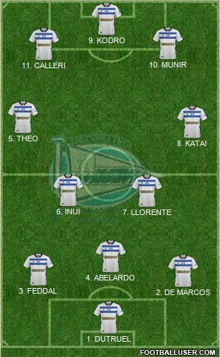 D. Alavés S.A.D. 4-2-4 football formation