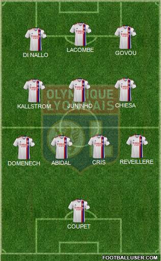 Olympique Lyonnais 5-4-1 football formation