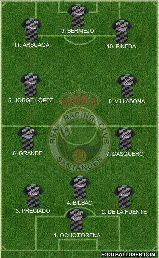 R. Racing Club S.A.D. 4-1-4-1 football formation