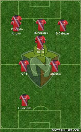 CD El Nacional 4-1-3-2 football formation