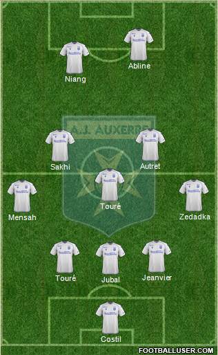 A.J. Auxerre 3-5-2 football formation