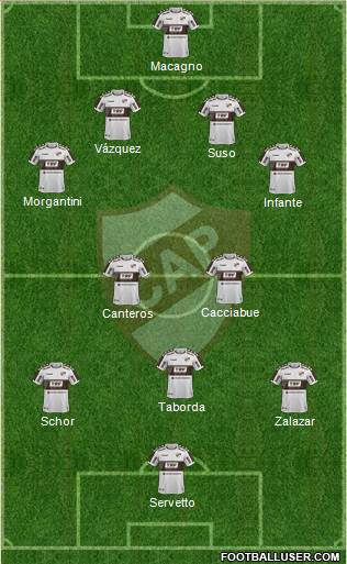 Platense 4-2-3-1 football formation