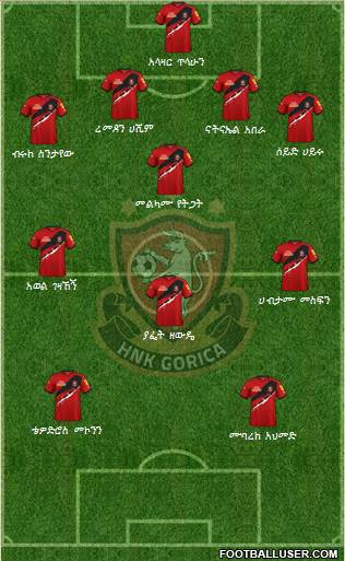 HNK Gorica 4-1-3-2 football formation