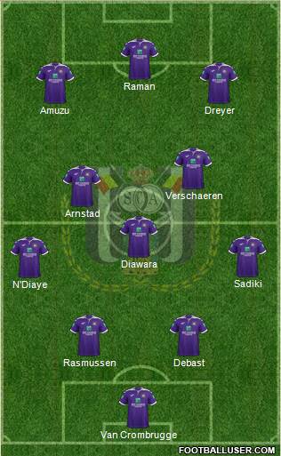 RSC Anderlecht 4-1-2-3 football formation