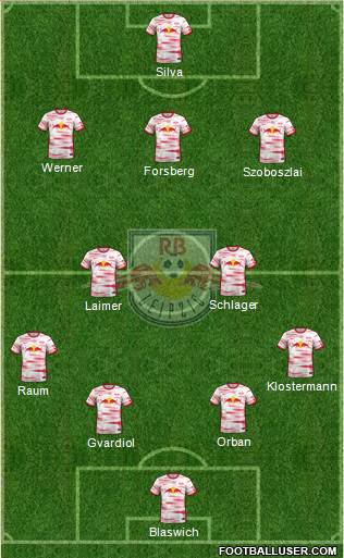 RasenBallsport Leipzig 4-2-3-1 football formation