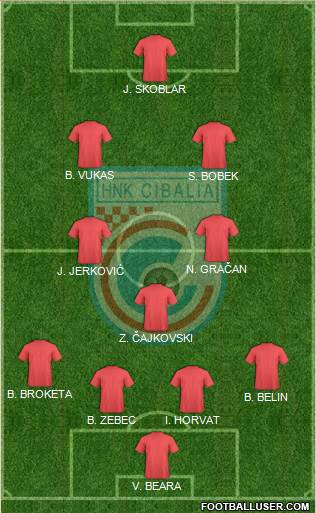 HNK Cibalia 4-5-1 football formation