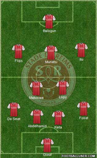 Stade de Reims 4-2-3-1 football formation