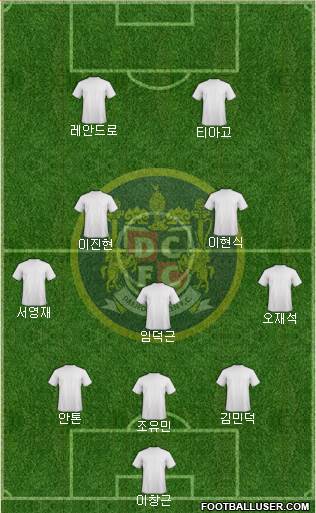 Daejeon Citizen 3-5-2 football formation