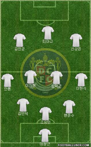 Daejeon Citizen 3-4-3 football formation