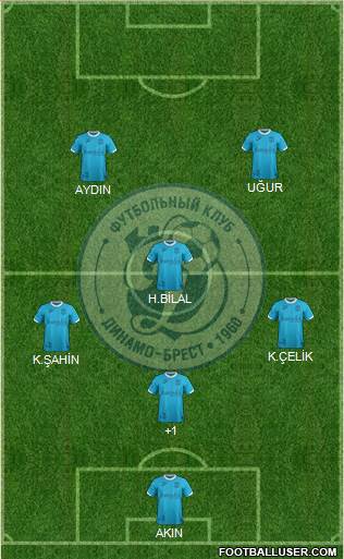 Dinamo Brest 5-4-1 football formation