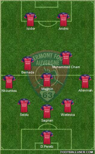 Clermont Foot Auvergne 63 5-3-2 football formation